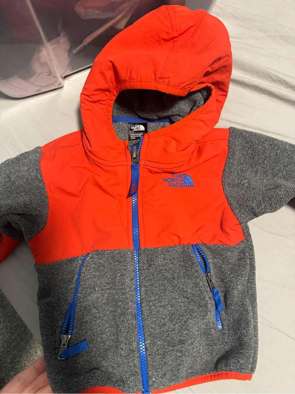 The North Face Kids Red & Gray Hooded Jacket